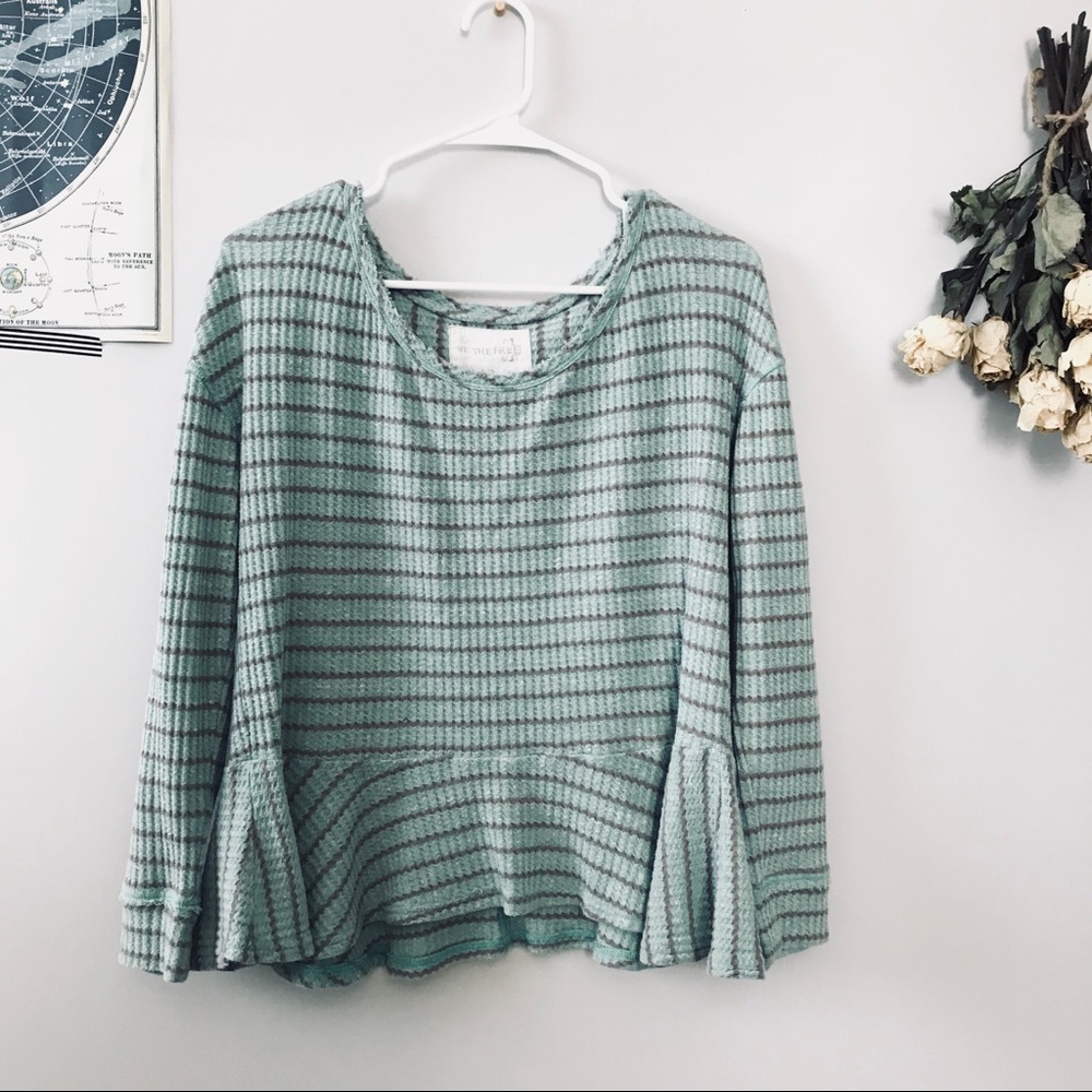 ➕ striped Free People peplum top
